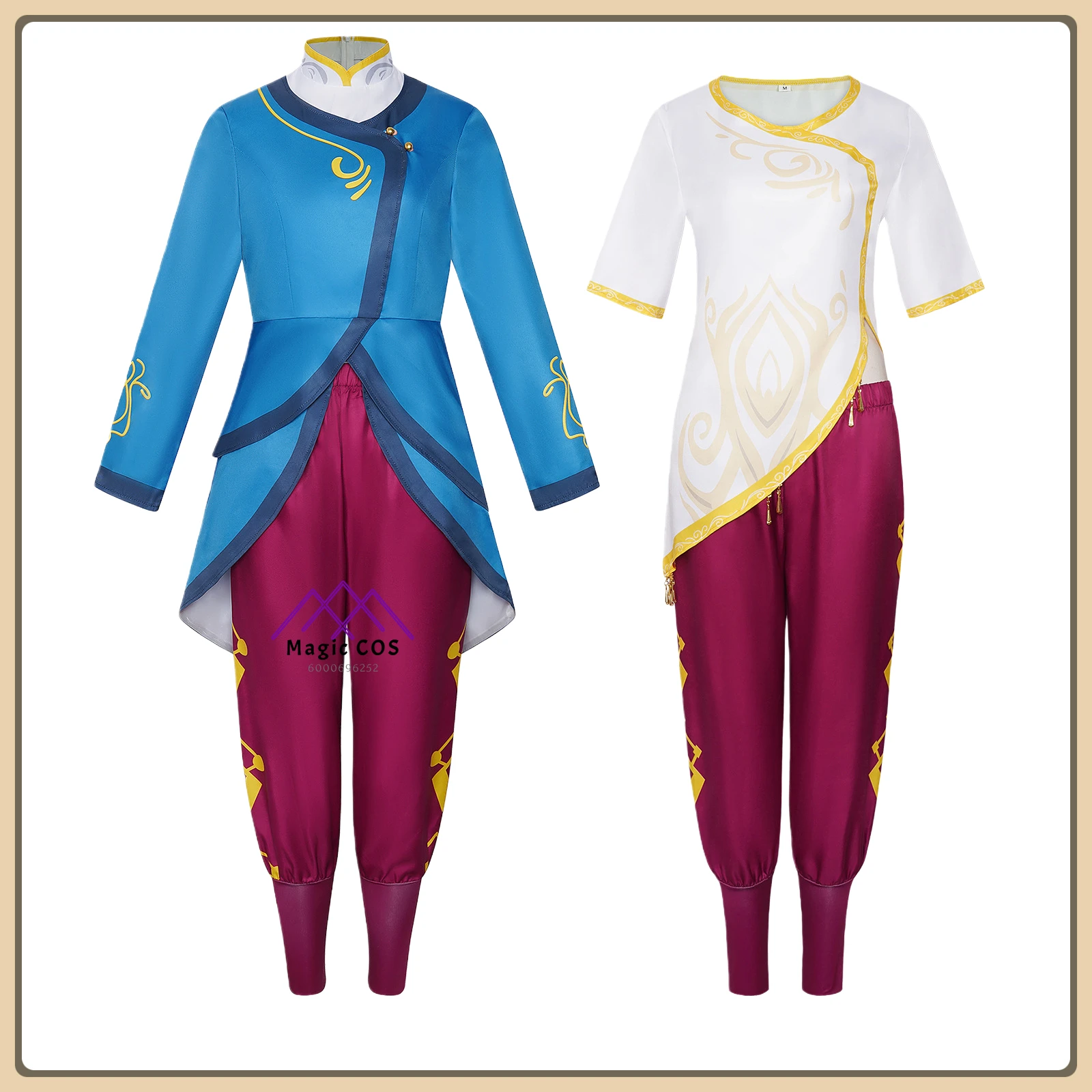 

Elian Stage Performance Cosplay Costume Blue & White Suit Full Set High Quality Halloween Comic Con Party Outfit (Female Adult)