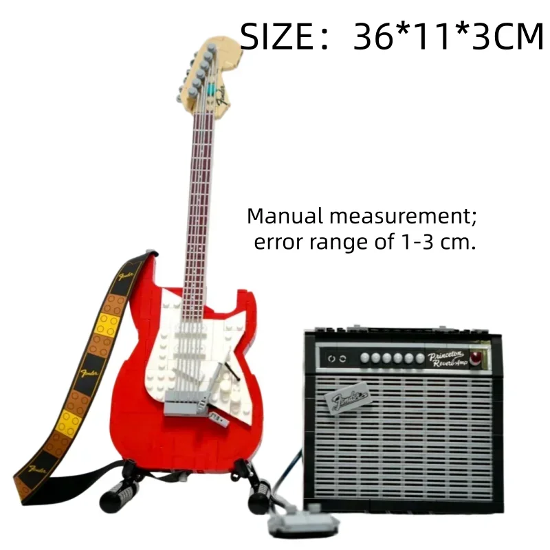 2025 Neu 1074-teiliger Kreativer Gitarren-Bausatz, Montage-Bausteine, Kreatives Lernspielzeug, Geburtstagsgeschenk – Detail 5