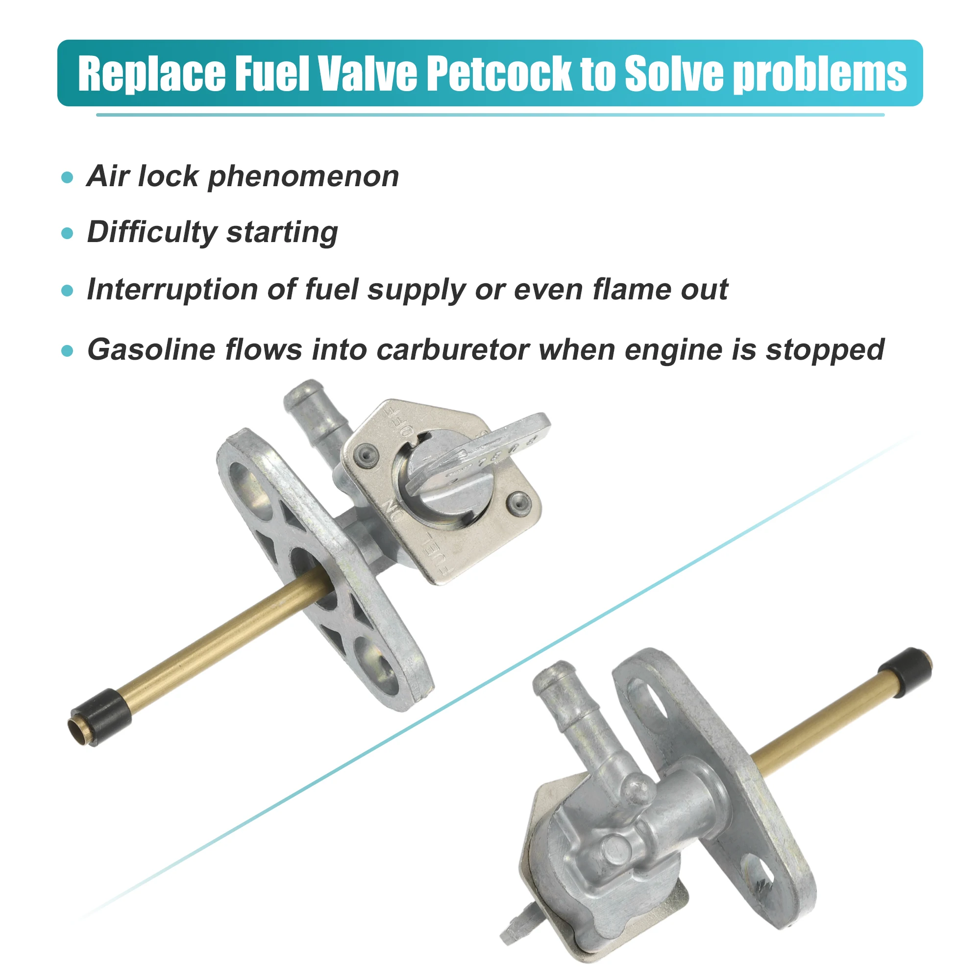 Motoforti Motorcycle Fuel Valve Petcock w/ Male Thread for Honda CRF100F 2008-2011 for Honda CRF230F 2003-2009 for Honda XR80R  image 6