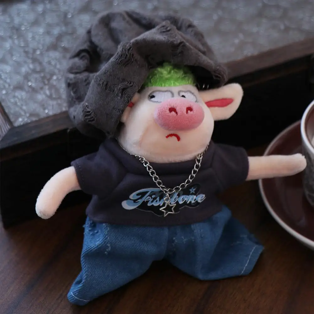 

1 комплект, шапка, 20 см, хлопковая кукольная одежда, футболка, брюки, хлопковая кукольная одежда, мини-модная плюшевая кукольная одежда, хлопковая кукла 20 см