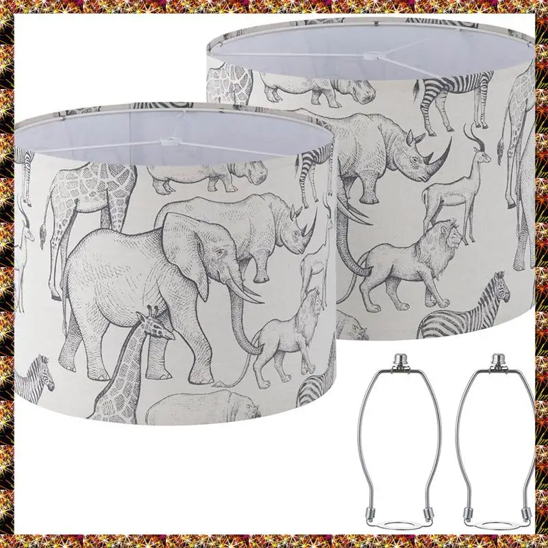BTCL 2Pcs Lamp Shades,Drum Lampshades,Lampshades For Table Lamp,Floor Lamp,Pendant Light,Lamp Shade Harp Holder Included