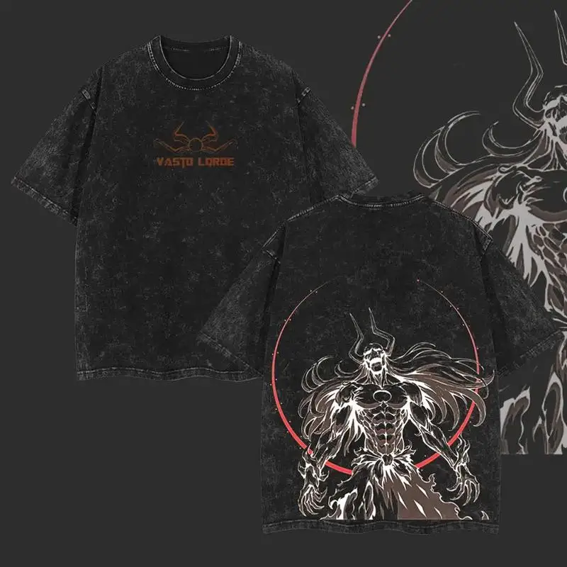 Camiseta de Manga Corta BLEACH Baraggan Louisenbairn, Anime Manga Vintage, Estampado Gráfico Lavado, Vasto Lorde, para Hombre, Mujer y Jóvenes