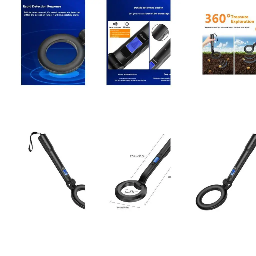 Adjustable Metal Detector Portable Design Enhancing Ground Search Efficiency Set D2RD