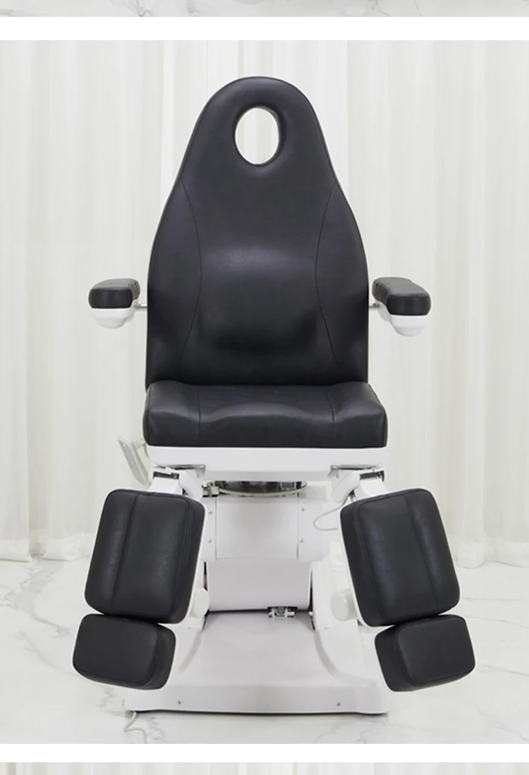 

Modern Electric Spa Chair with 4 Motors Full Body Facial Massage Adjustable Rotating Podiatry Table Bed Stainless Steel