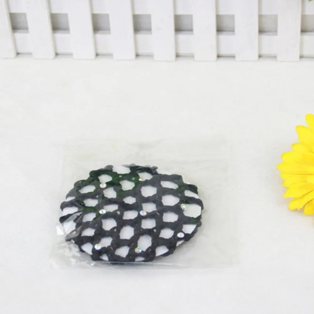 

4 шт. эластичных сеток для волос для женщин и девушек, легкие, из полиэстера, с дизайном из страз, для свадьбы и выпускного вечера