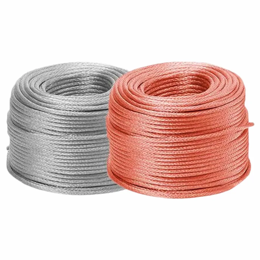 Copper round stranded wire with copper braided tape grounding wire 4/6/10/25 square meter tinned copper braided soft copper