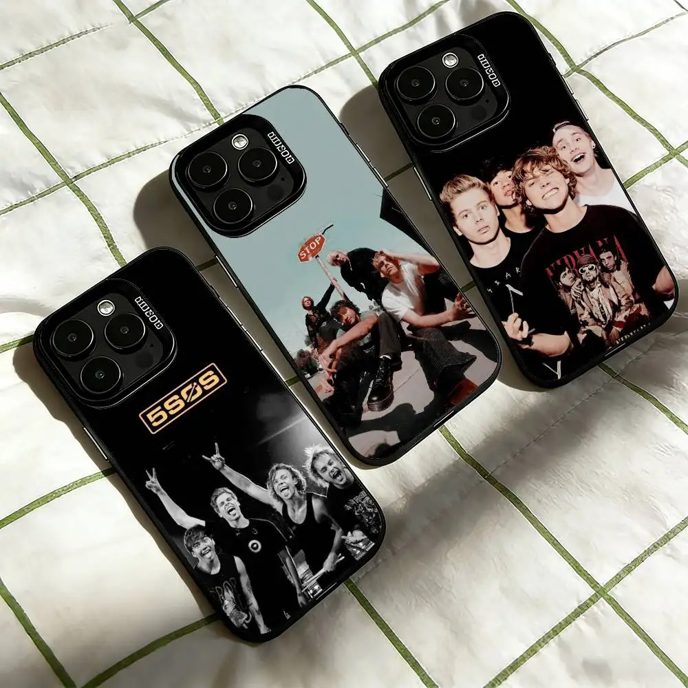 

5 Seconds Of Summers 5SOS Phone Case For iPhone 17,16,15,14,13,12,11 Plus,Pro Max,XS,Colorful Silver Phone case Funda Cover