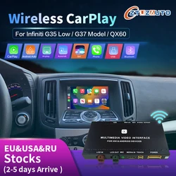 Bezprzewodowy Apple CarPlay Android Auto dla Infiniti QX60 G35 G37 lustro Aftermarket CarPlay aktualizacja modernizacja nawigacja multimedialna