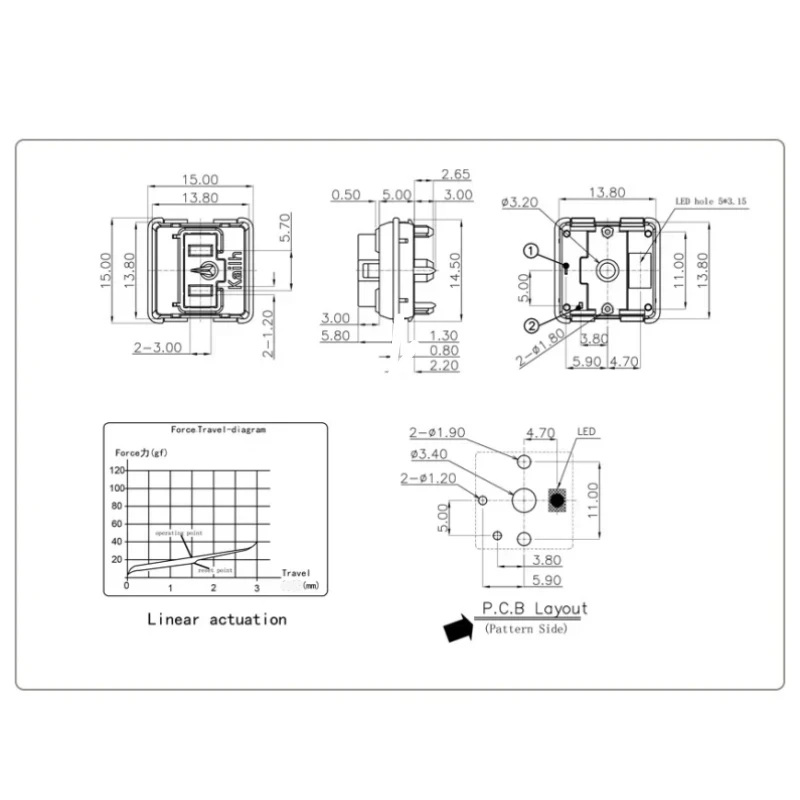 Kailh Low Profile Choc Pink 1350 Keyboard Switch DIY Linear For Low Profile Keyboard