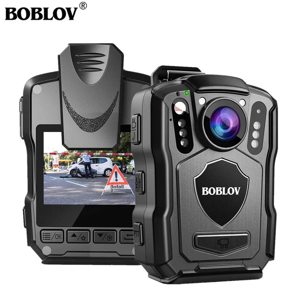 BOBLOV M5 1440P Body Camera 64GB Police Recorder 4200MAH Battery Bodycam Chest Camera IP67 Waterproof Mini Body Cam