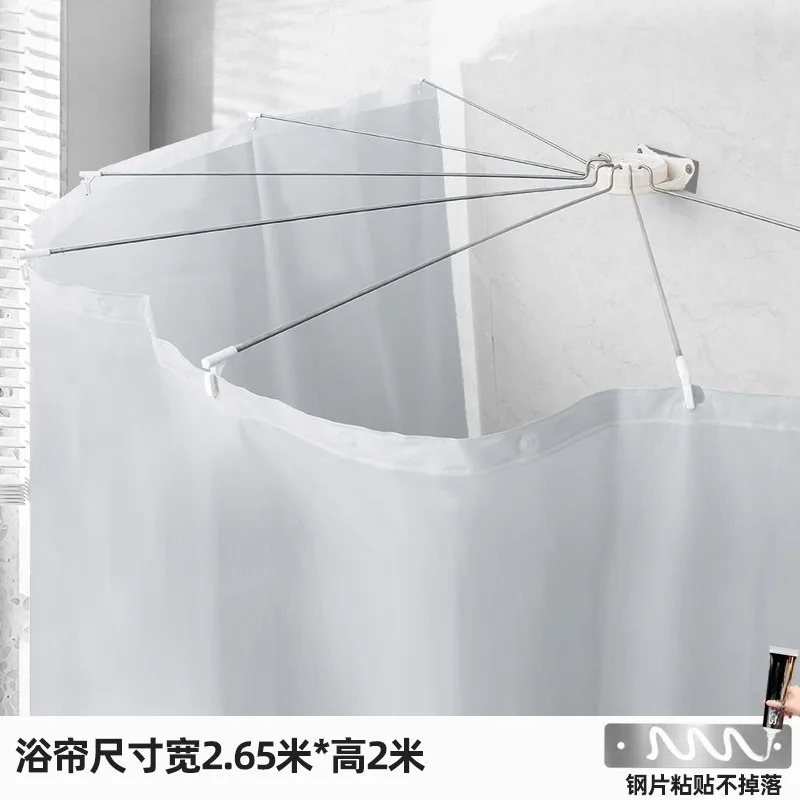 

Полукруглый карниз для душа без сверления, дуговая конструкция из нержавеющей стали, простая установка оборудования для ванной комнаты