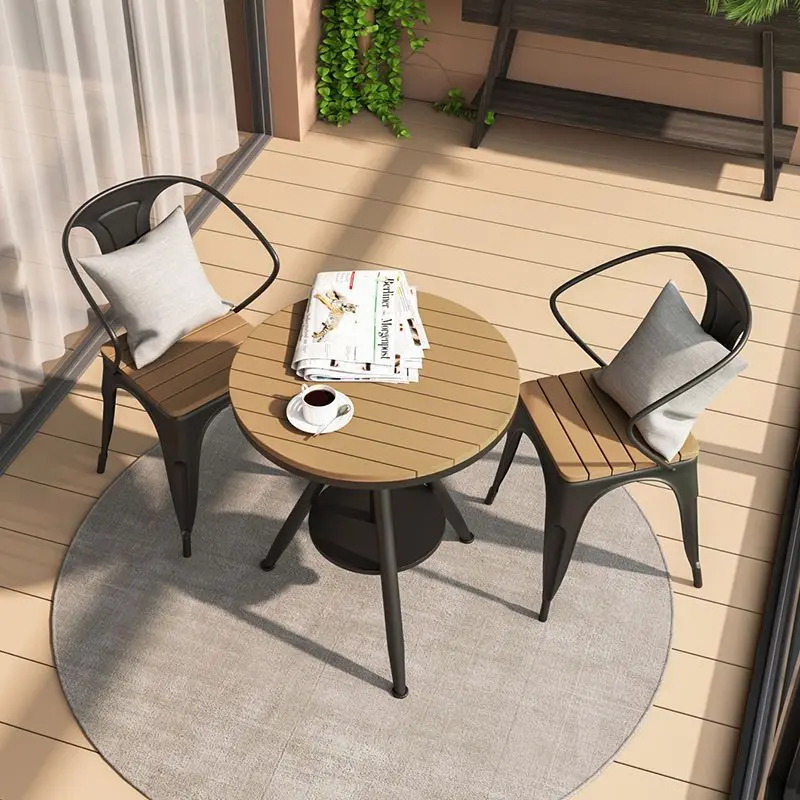 HYS outdoor table and chair combination courtyard outdoor balcony three-piece leisure garden outside the cafe milk tea outside