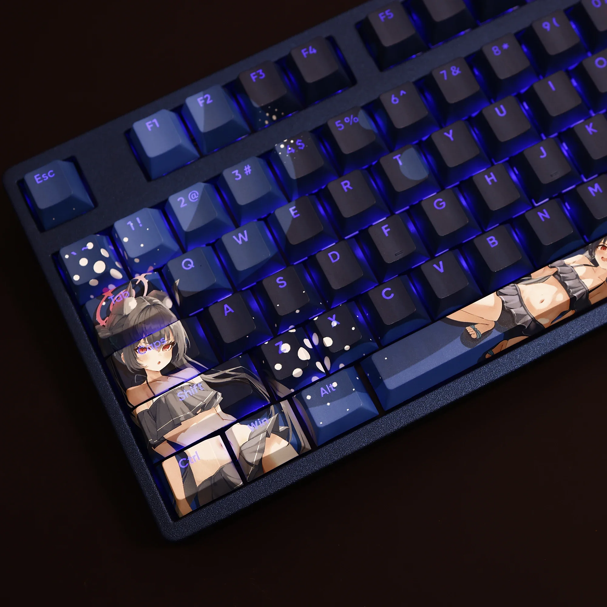 108 Keys/Set  Kuromi Serika Blue Archive Game PBT Keycaps Cherry Profile DIY Custom for MX Switch Mechanical Keyboard Anime Gift