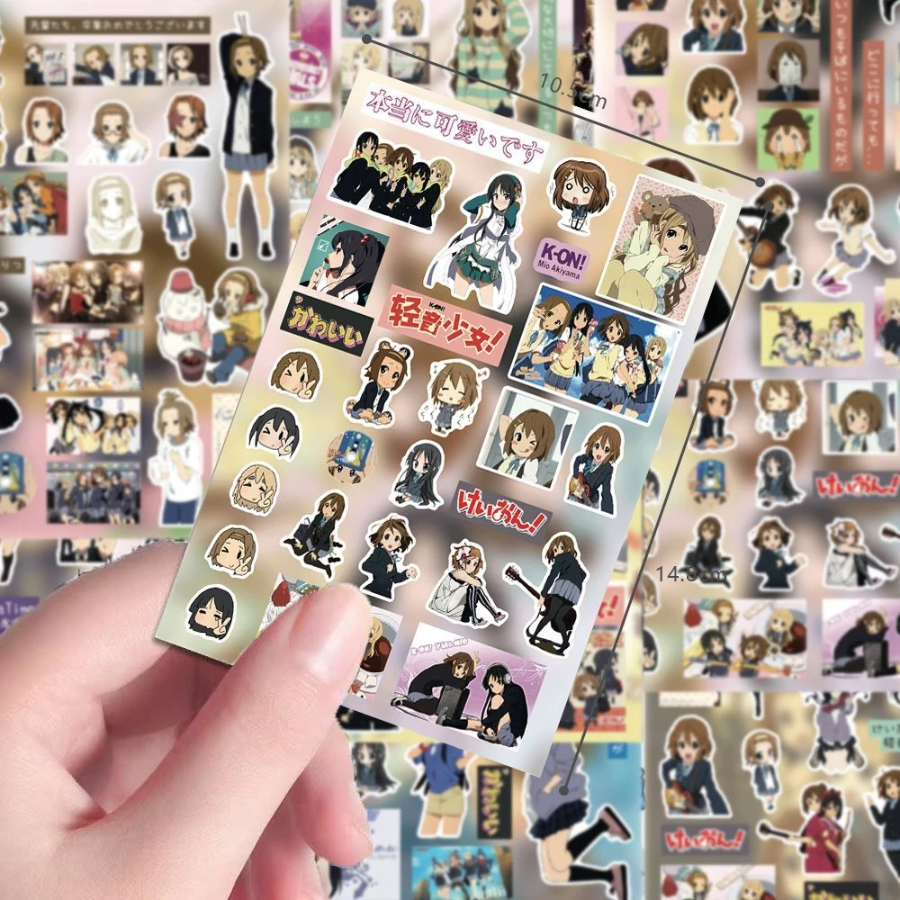 4/8Sheets Hirasawa Yui Akiyama Mio Stickers Kotobuki Tsumugi K-On K-On Anime Sticker Laptop Phone Luggage Nakano Azusa Decals