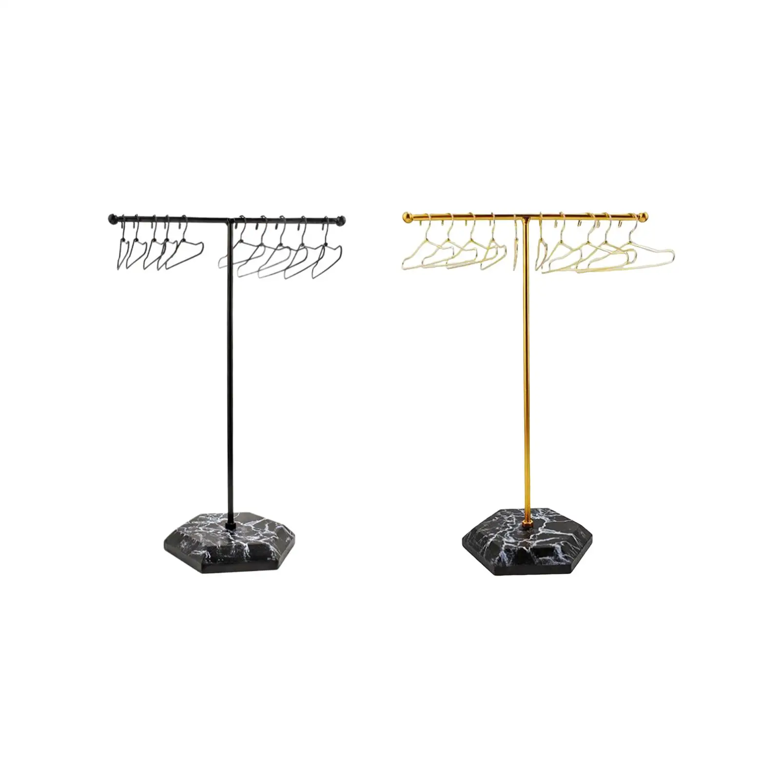 

1/6 Scale Garment Rack with Clothes Hanger Iron Clothes Support Clothes Garment Coat Rack Miniature for Dollhouse Accessories