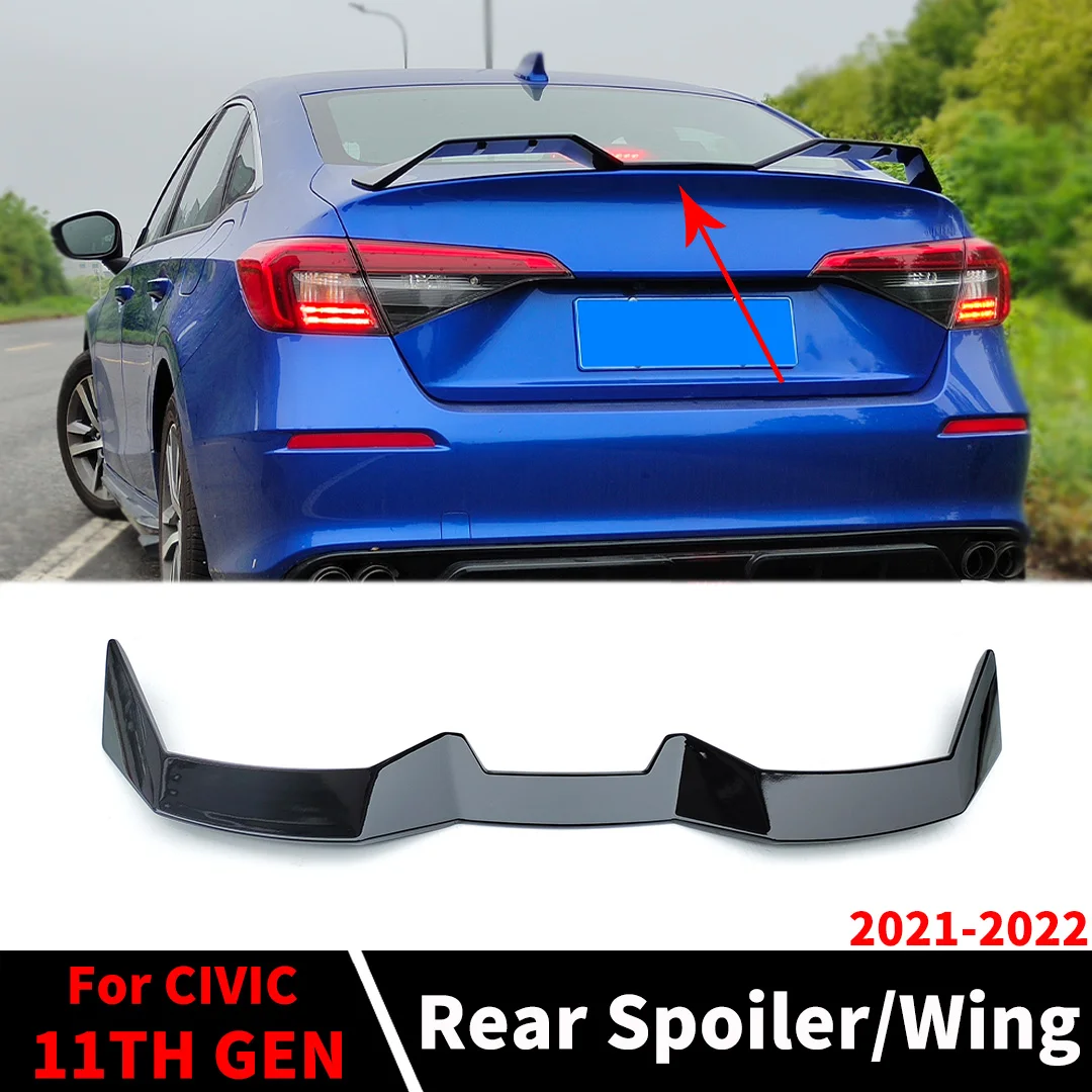 

Rear Air Dam Spoiler Wing Splitter Airfoil Body Kit Boot Lip Tuning For Honda CIVIC 11TH 2021-2022 Gen Sedan Modification Parts