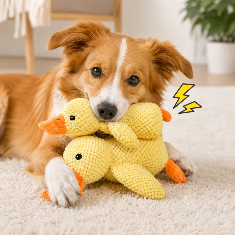 Squeaky Dog Plush Duck Toy Bit - đánh giá và giá Indestructible Dog Chew Toy