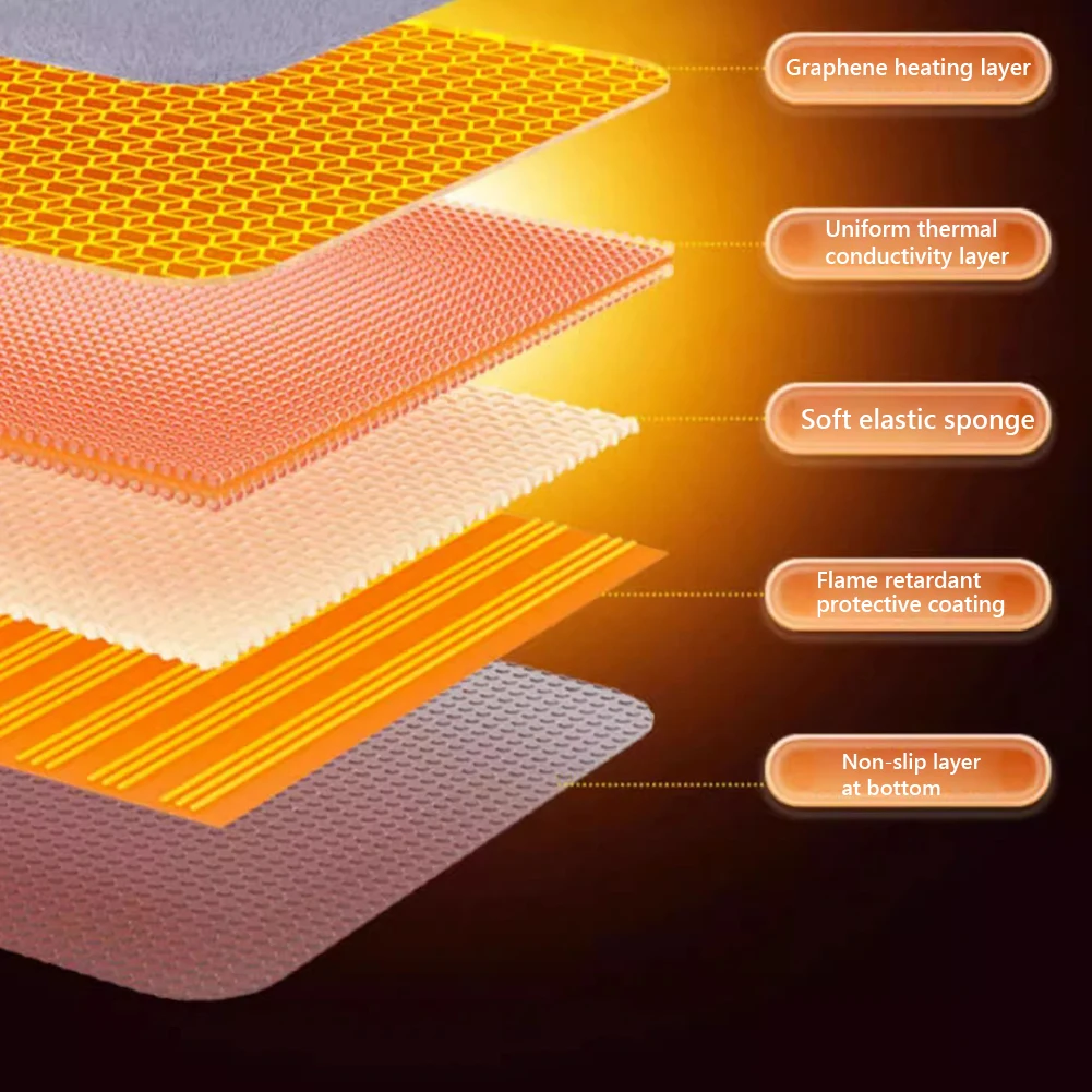 لوحة التدفئة الكهربائية الجسم شتاء دافئ حصيرة السرير وسادة مربعة كرسي مكتب مقعد الجلوس وسادة الأيدي الأرداف قدم سخان دافئ #6