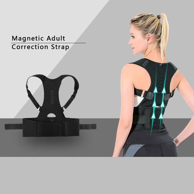 

1Pcs Posture Corrector Magnetic Therapy Clavicle Back Straightener Shoulder Support Brace Lumbar Belt Correction,Back Support