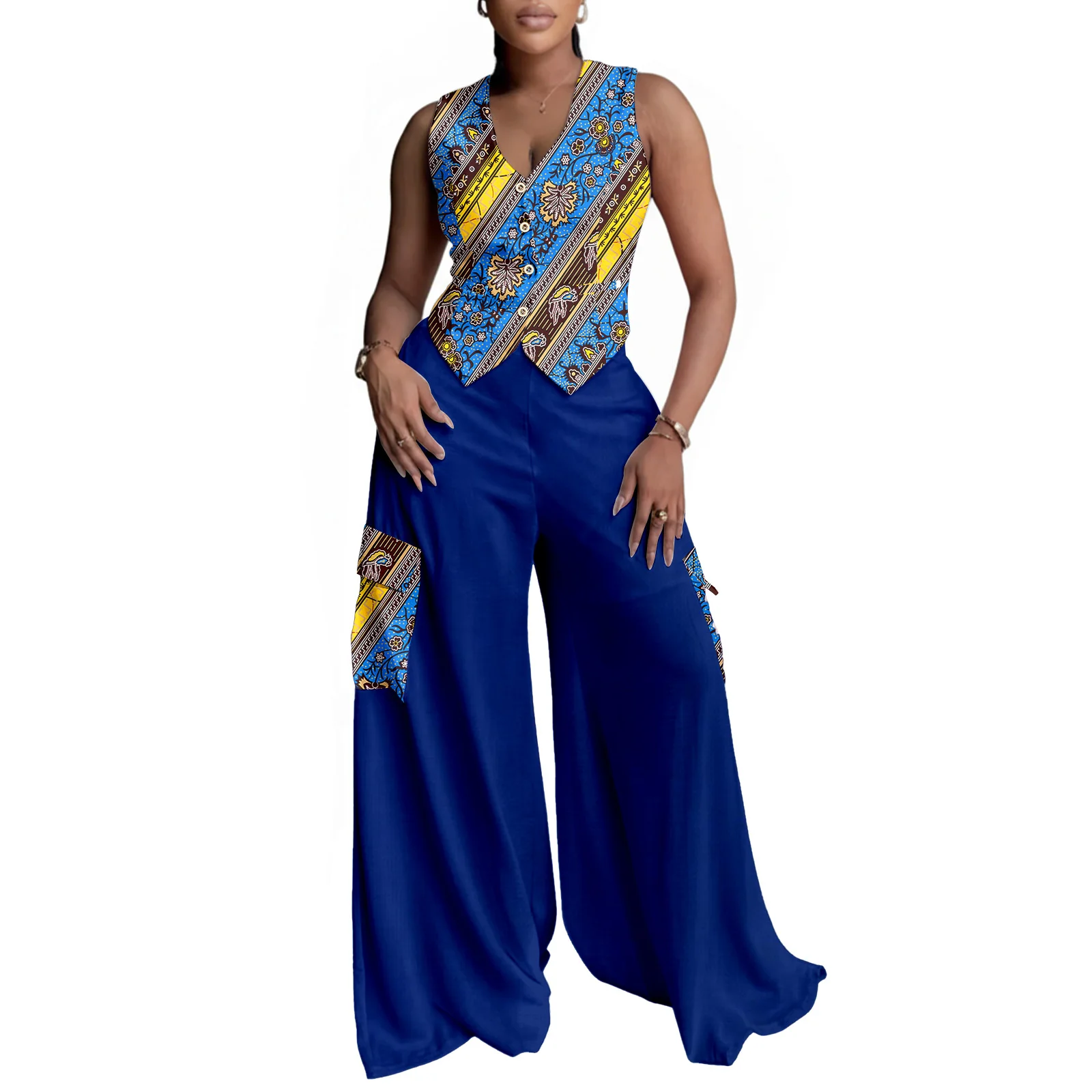 tenues-pour-femmes-africaines-ensembles-anakra-vetements-dashiki-kente-ensemble-2-pieces-veste-sans-manches-et-pantalon