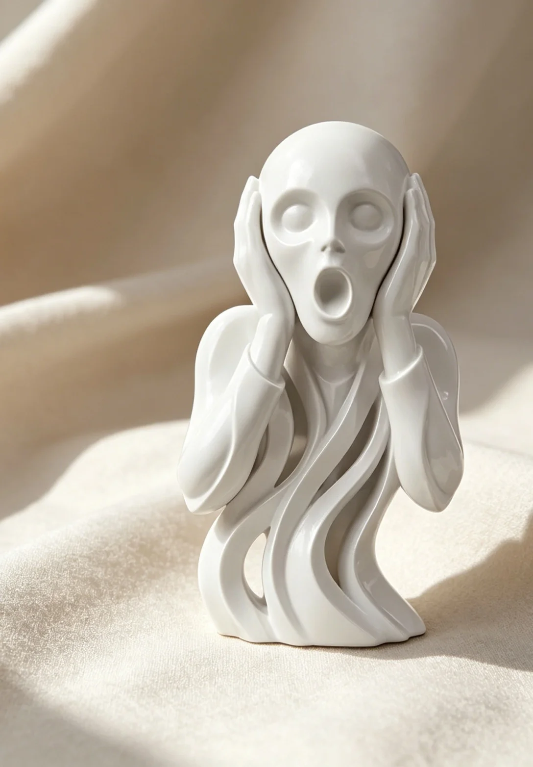 3D Scream Ghost Statue Horror Themed Desk Decor Halloween Gift Alternative Style Room Accent Collectible