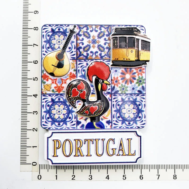 

Portuguese rooster personality Fridge Magnet cultural landscape message post tourism souvenir resin craft decoration