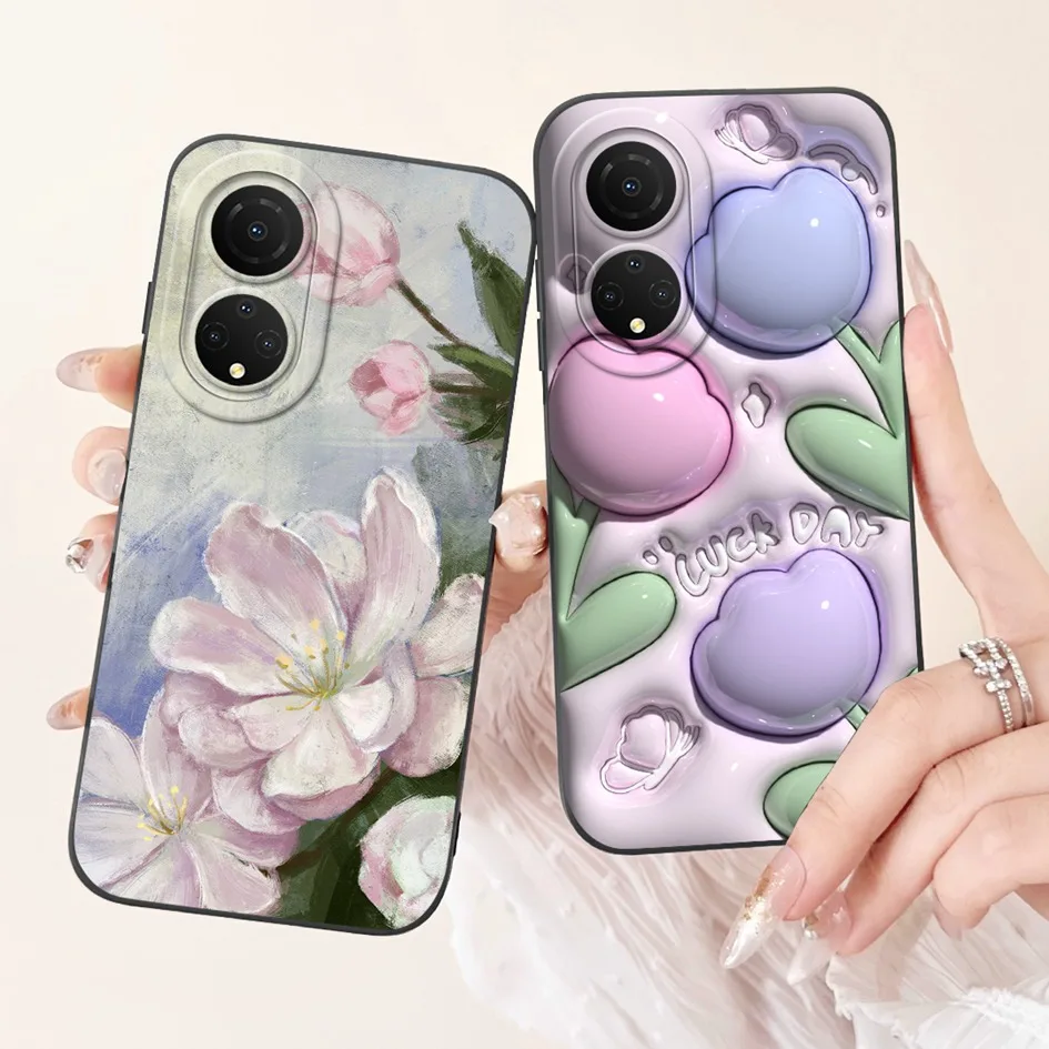 For Honor X7 Case CMA-LX2 CMA-LX1 CMA-LX3 Silicone Cover Popular Flower Frosted Matte TPU Soft Phone Case For Honor X7 X 7 Funda