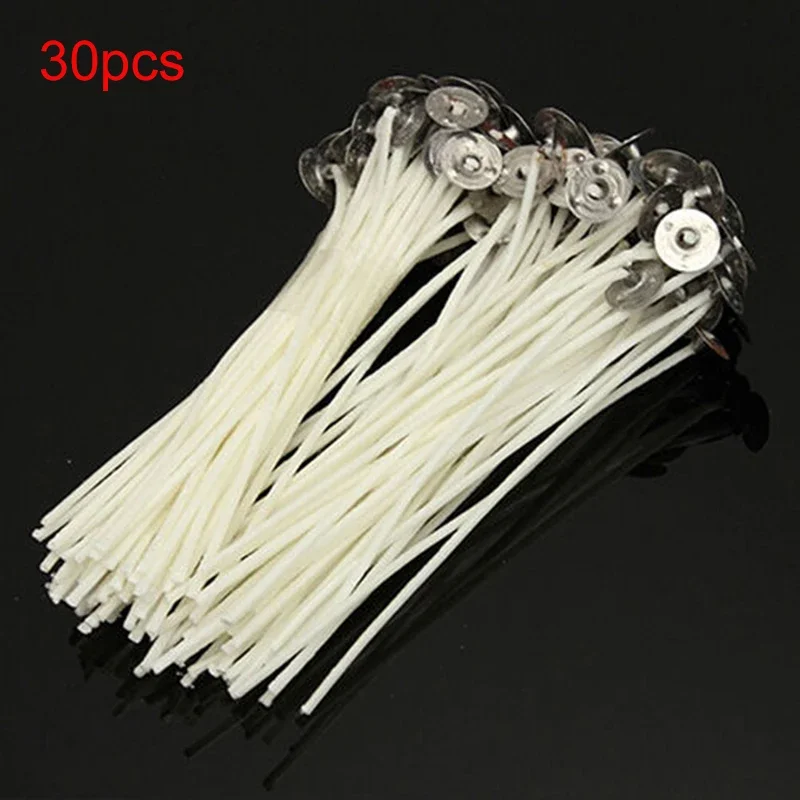 

30pcs Cotton Candle Wicks Smokeless Wax Pure Cotton Core Pre-waxed Wicks DIY Candle Making Party Supplies 10cm