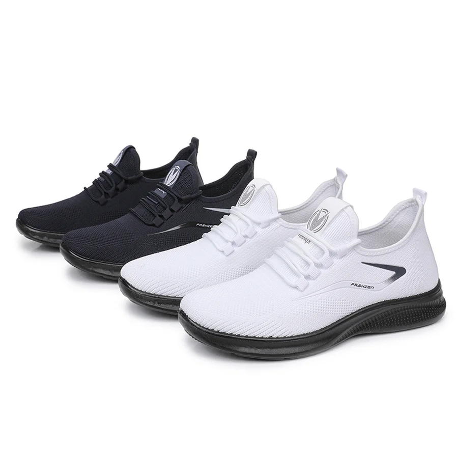 Atmungsaktive Slip-On-Schuhe mit Air-Knit-Obermaterial, flexible, weiche, rutschfeste Sohle, lässige Laufschuhe für den täglichen Gebrauch in allen Jahreszeiten.