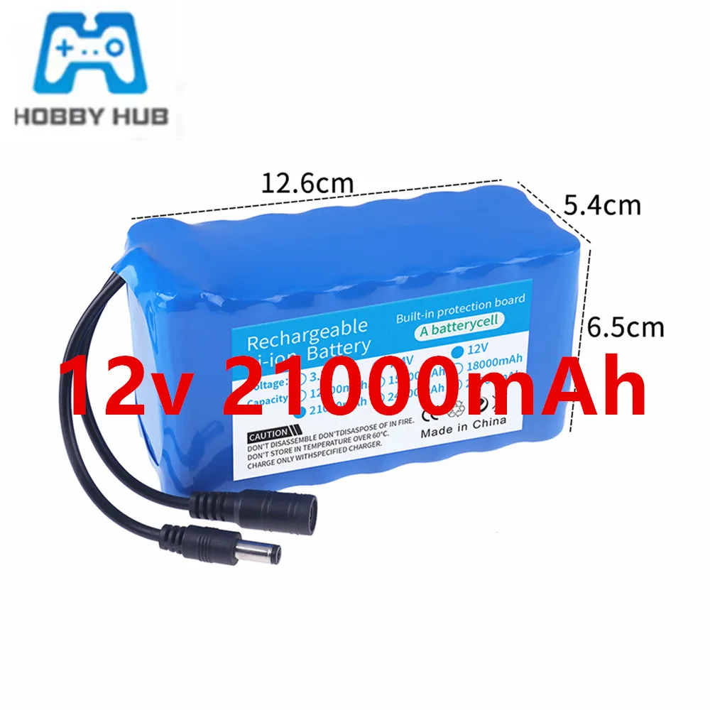 

Литий-ионный аккумулятор 12В 21Ач 3S7P, для камер видеонаблюдения, систем безопасности, игрушечных автомобилей, портативных источников питания + зарядное устройство 12.6В постоянного тока.