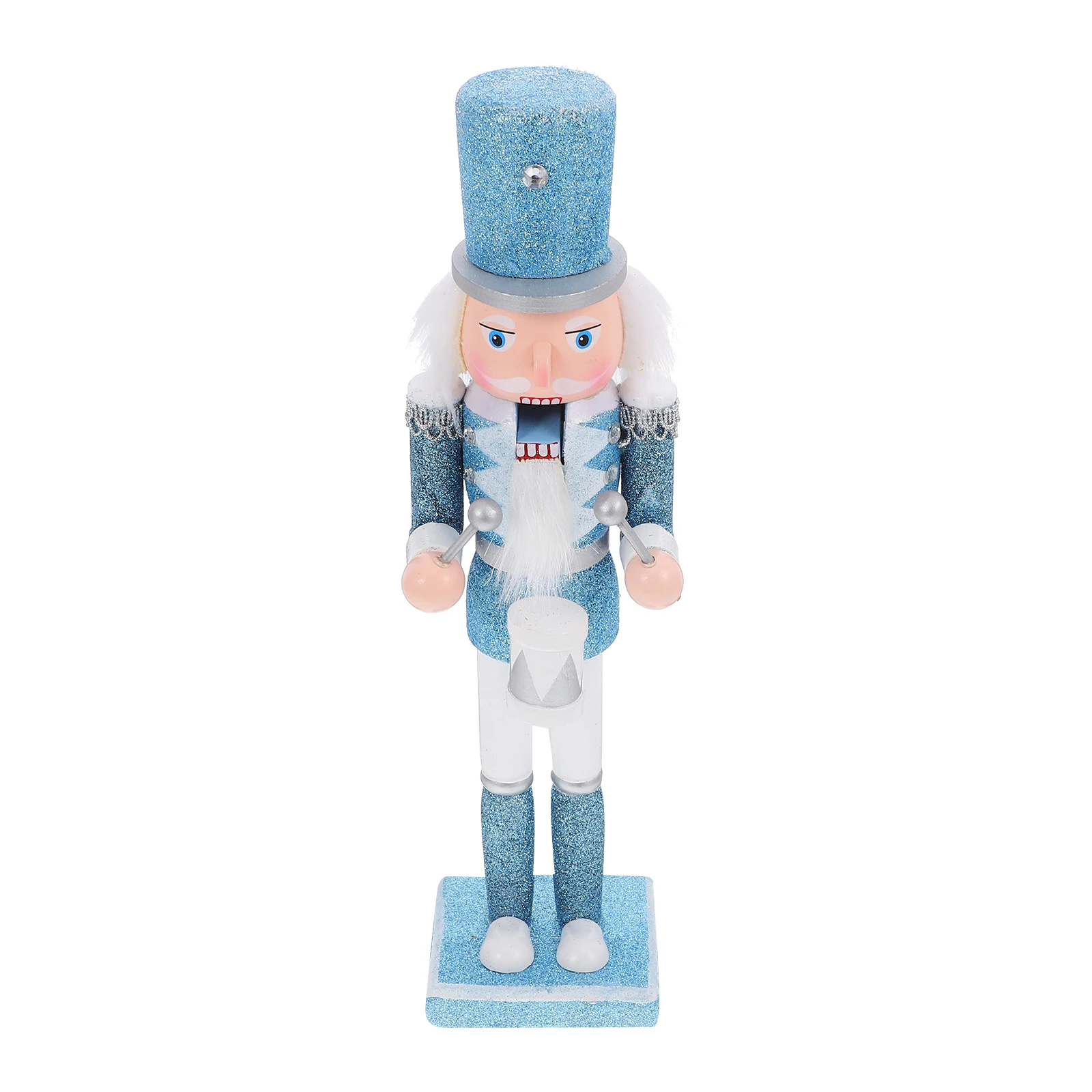 

Wooden Nutcracker Ornament Blue Series Christmas Decor Desktop Figurine Craft Traditional Soldier Home Garden Holiday