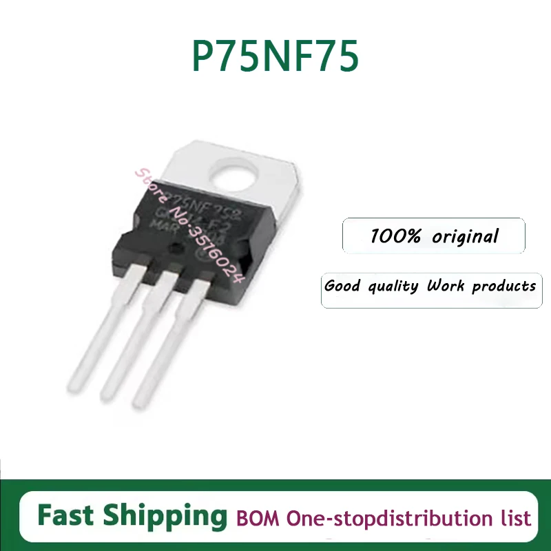 10Pcs - 100PCS 100% Real New P75NF75 Original STP75NF75 75N75 TO-220 P75NF758