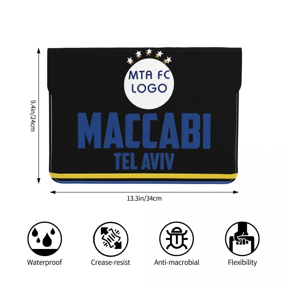 Maccabi Tel Aviv Laptop Schoudertas Messenger Case Slanke Aktetas Laptop Casual Of School