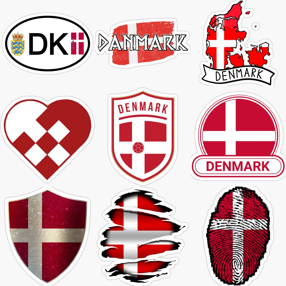 

DK Denmark Flag Map Emblem Creative PVC Sticker for Decorate Car Bicycle Helmet Bumper Window Wall Fridge Decal Accessorie