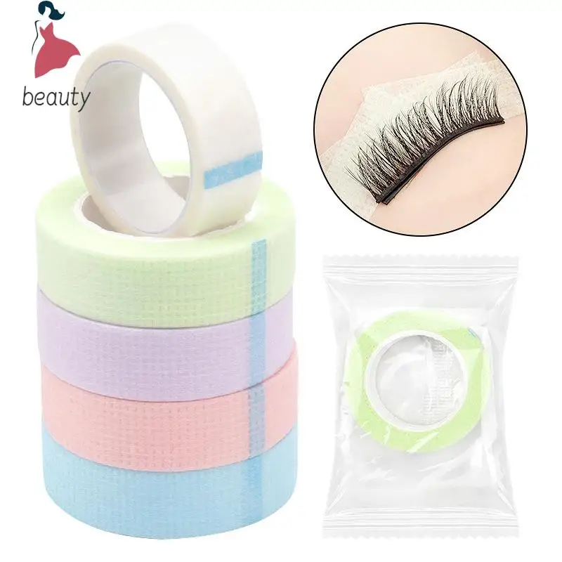 Rollo de cinta adhesiva de tela no tejida transpirable para extensión de pestañas postizas, herramientas de maquillaje, 4,5 m/rollo