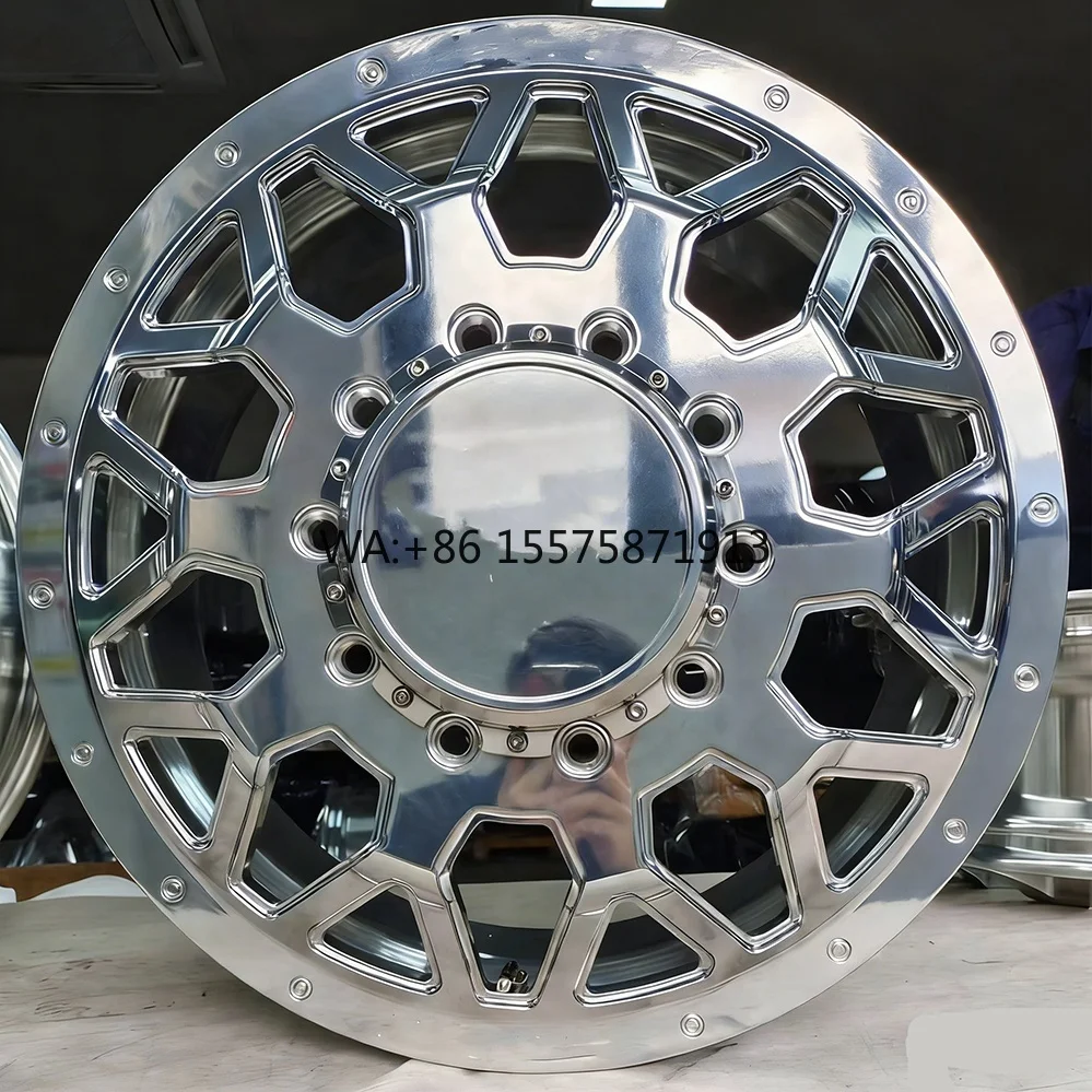 

Custom Polished Chrome Dually Wheel 8x165.1 8x200 10x225 for Ford F350 Ram 3500 22 24 26 28 30 Inch Dually