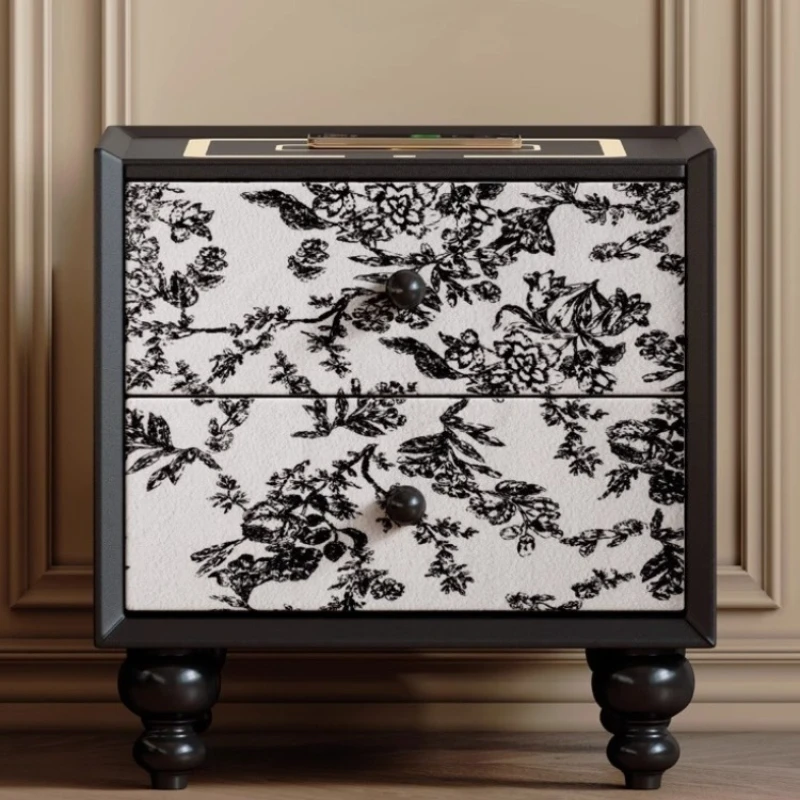 

China Style Aesthetic Nightstand Wireless Charging Comfortable Unique Nightstand Floor Luxury Mesitas De Noche Bedroom Furniture