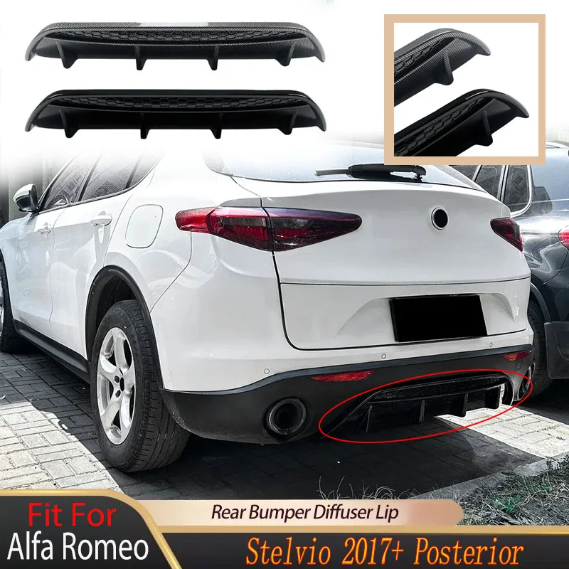 

Диффузор заднего бампера автомобиля для Alfa Romeo Stelvio 2017 + задняя разделительная пластина, комплекты кузова, тюнинг, автомобильные аксессуары, защитная крышка