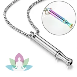 Stainless Steel Mindfulness Breathing Necklace For Women Men Relief Anxiety Pendant Stress Panic Attack Relief Meditation Tool