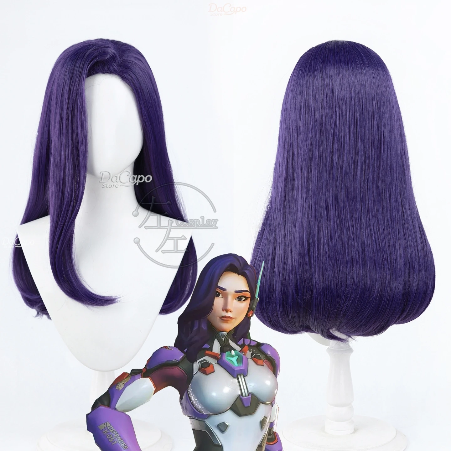OW D.Mon DMon Cosplay Wig Game Female Hero Hair Purple Women Halloween Cosplay Dress up Lee Yu-na Comic Con Cos