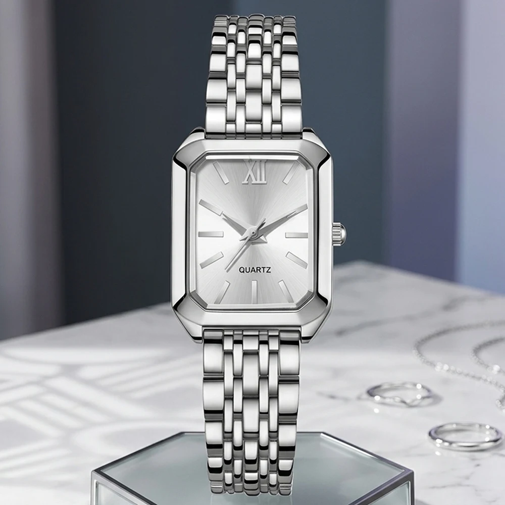 4Pcs/Set Unisex Jewelry Watches Women's Wristwatch Accessories Silver Trendy Fashionable Elegant Classic Exquisite Light Luxury Rhinestone Luxury Quartz Watch Set Y2K Suitable for Daily Outfits Perfect Holiday Gift view 2