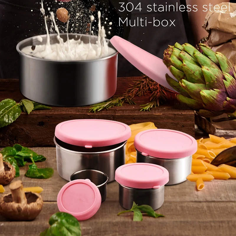 6 шт., герметичный контейнер для закусок, из нержавеющей стали