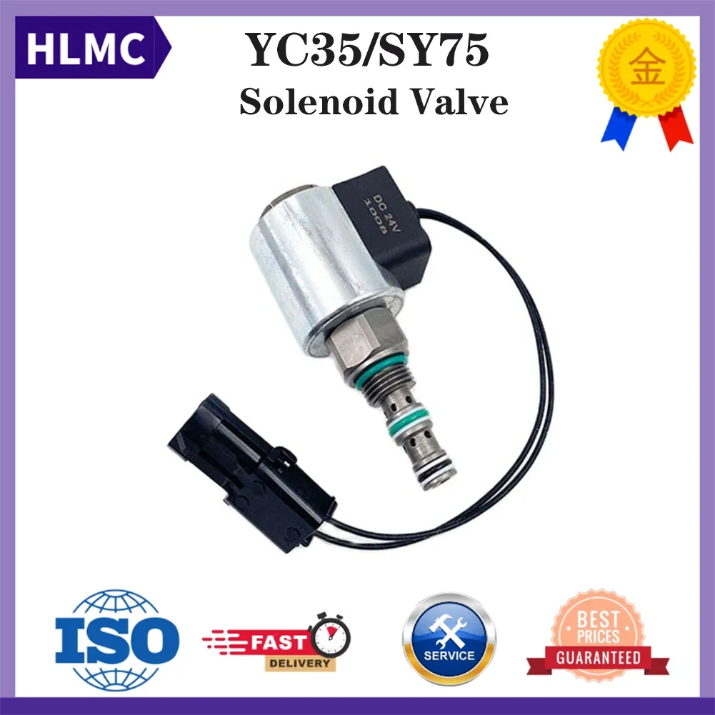 

Excavator Parts for Yuchai 35 60 85 135 Sany 75 Walking Pilot Safety Lock Solenoid Valve Coil Spool