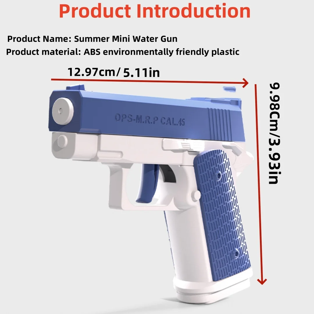 Manual M1911 Glock Water Gun for Boys Girl Adults Summer Beach Toys Pistol Outdoor Games