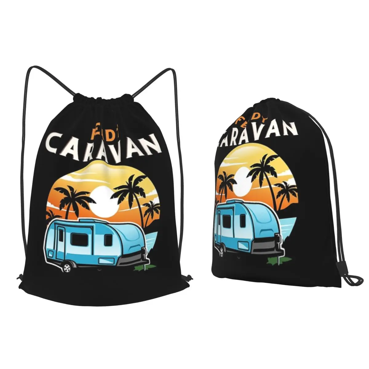 

Fendt Caravan Essential Backpacks Portable Drawstring Bags Sundries Bag Book Bags for Travel Students