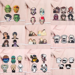 4-10PCS/SET Cartoon Anime Collection Enamel Pins Custom Cartoon Icon Brooch Lapel Badge Cute Jewelry for Fans