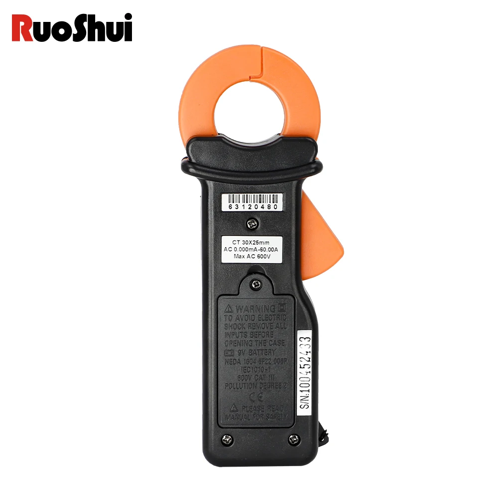 RuoShui 140A Leakage Current Clamp Meter 0.000mA-60.00A High Accurancy Leaker Current Test Digital Clamp Ammeter Automatic Range