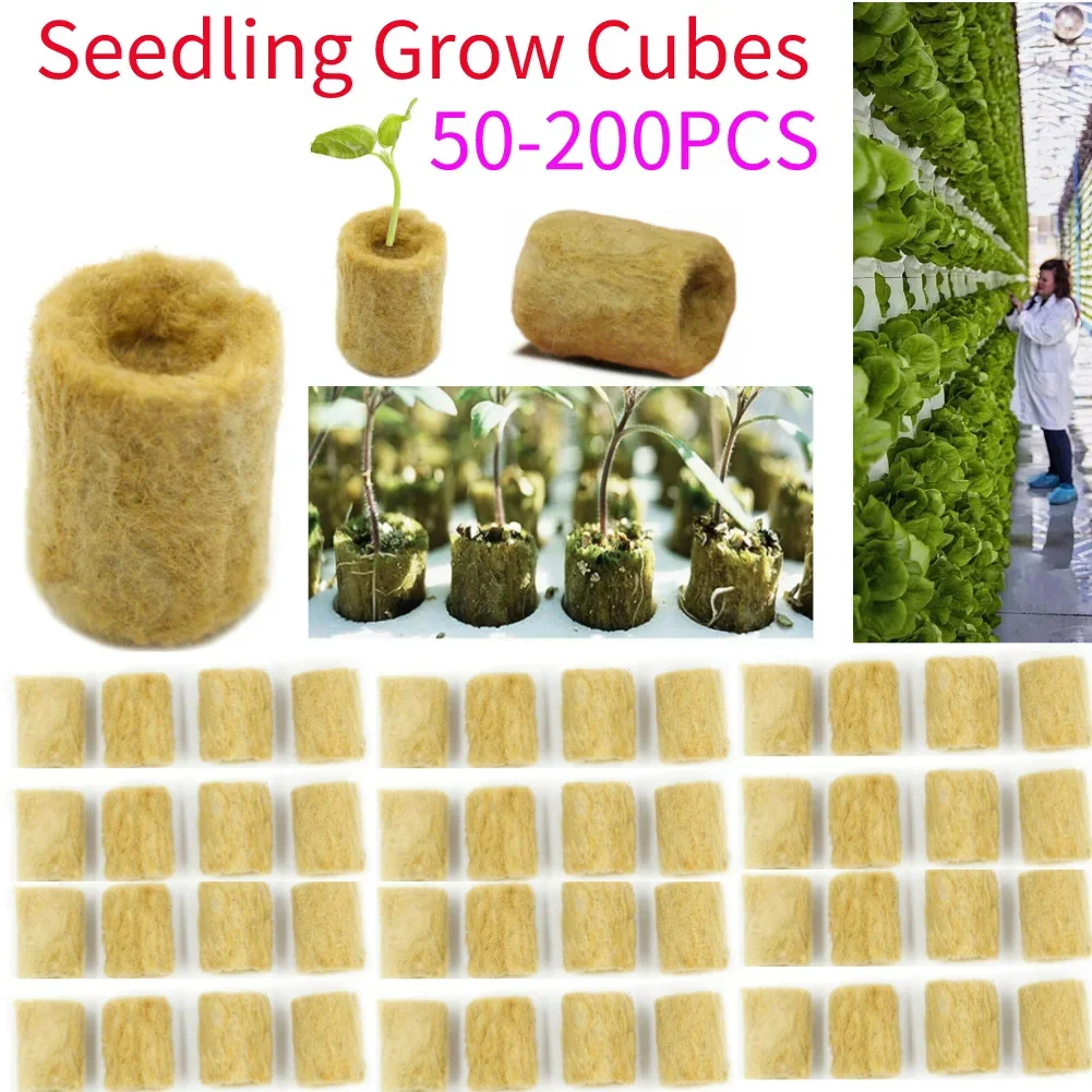 50-200Pcs سنگل ہول گرو میڈیا پلگ سٹارٹر کیوبز راک اون پلانٹ ہائیڈروپونک پروپیگیشن ٹرانسپلانٹنگ سیڈلنگ سوائل بلاک #1