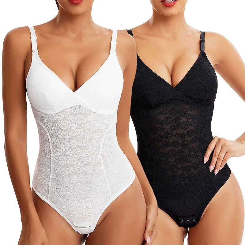 3-in-1-Spitzen-Shapewear-Bodys für Frauen, sexy Brust, gepolsterter Tanga, Shaper, Fajas, MISS MOLY, Taille, schlankmachende Bauch, glatte Korsetts