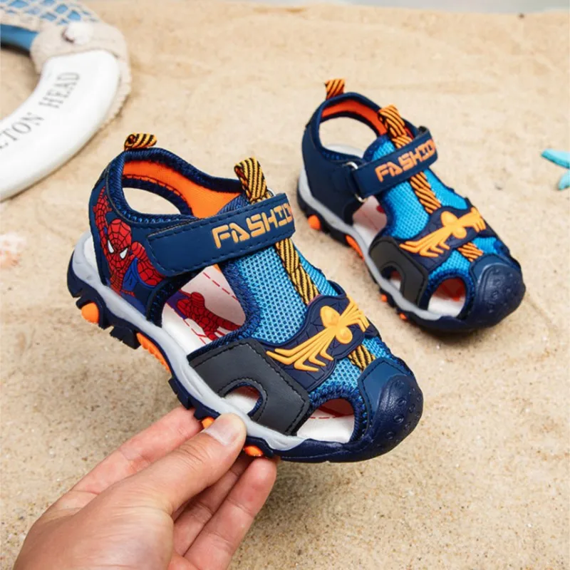 Boys Sandals  Summer Kids Beach Shoes Children Shoes Cartoon Spiderman Boys Shoes Baby Sandals Soft Toddler Kids Sandals